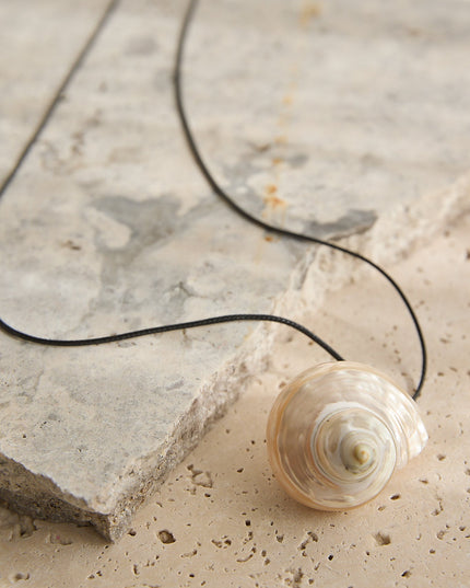 Long Pendant Necklace Ivory Shell