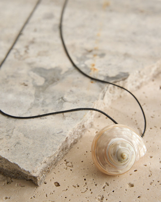 Long Pendant Necklace Ivory Shell