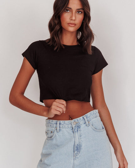 Black Cropped Baby Tee