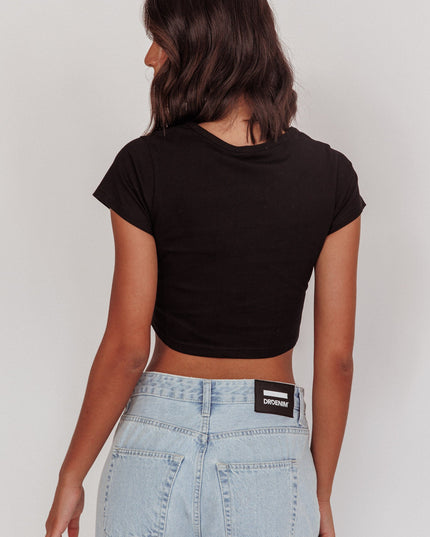 Black Cropped Baby Tee