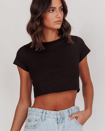 Black Cropped Baby Tee