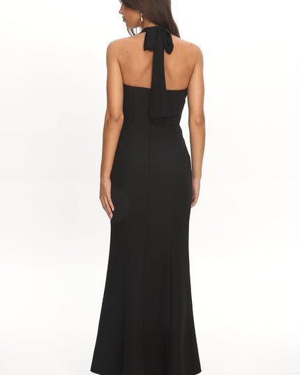 Black Halterneck Maxi Dress
