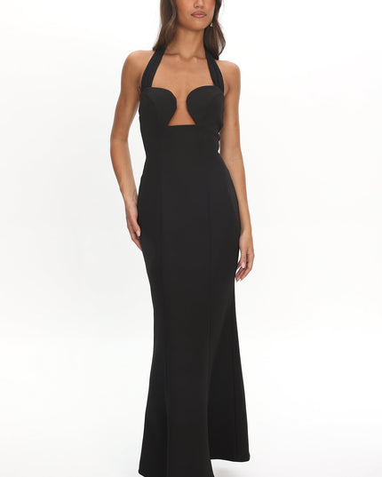 Black Halterneck Maxi Dress