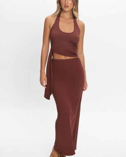 Wine Bodycon Maxi Skirt