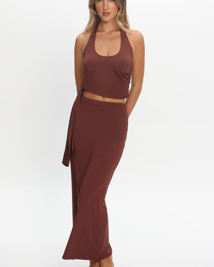 Wine Bodycon Maxi Skirt