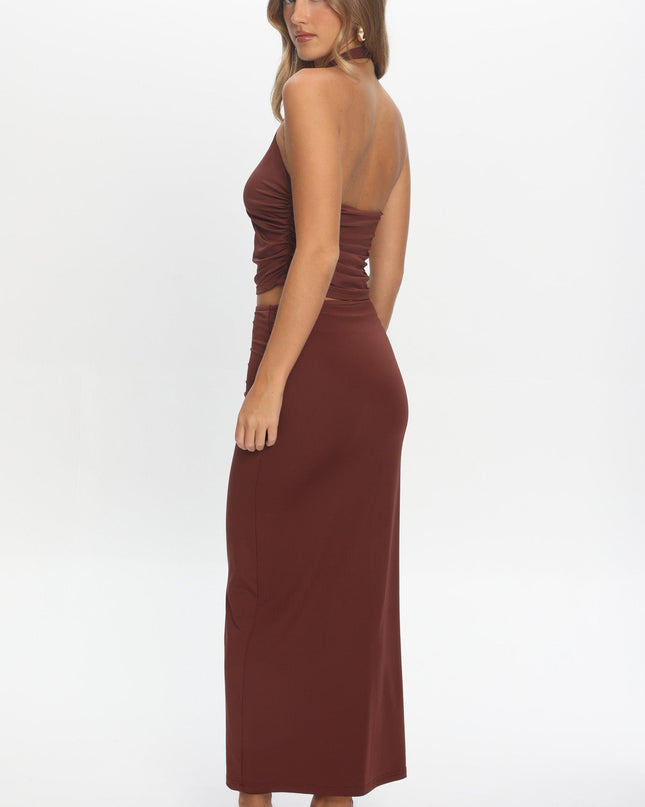 Wine Bodycon Maxi Skirt