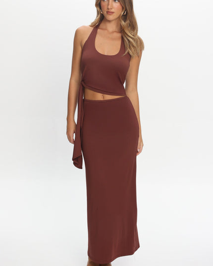 Wine Bodycon Maxi Skirt