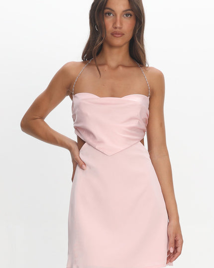 Blush Strap Cut-Out Mini Dress