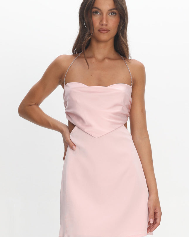 Blush Strap Cut-Out Mini Dress
