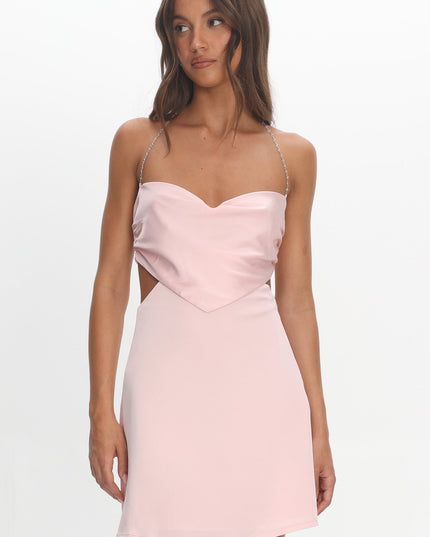 Blush Strap Cut-Out Mini Dress