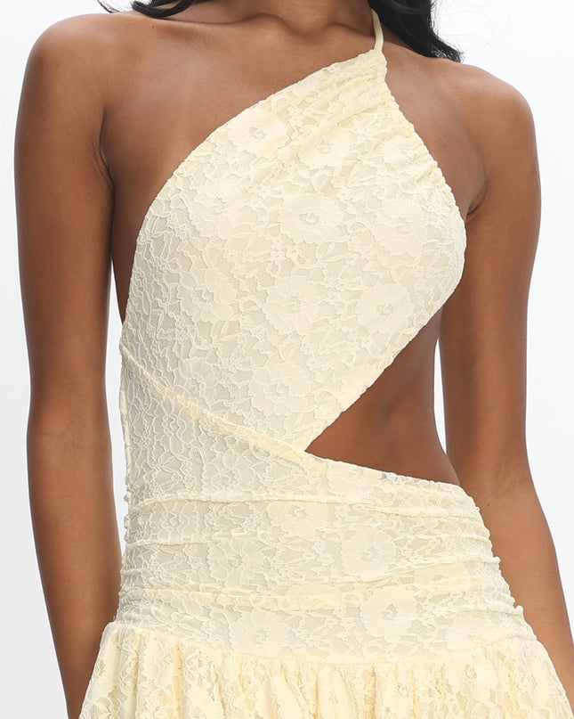 Butter Back Cut-Out Waist Midi Dress Lace