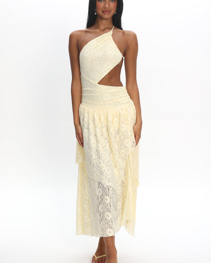 Butter Back Cut-Out Waist Midi Dress Lace