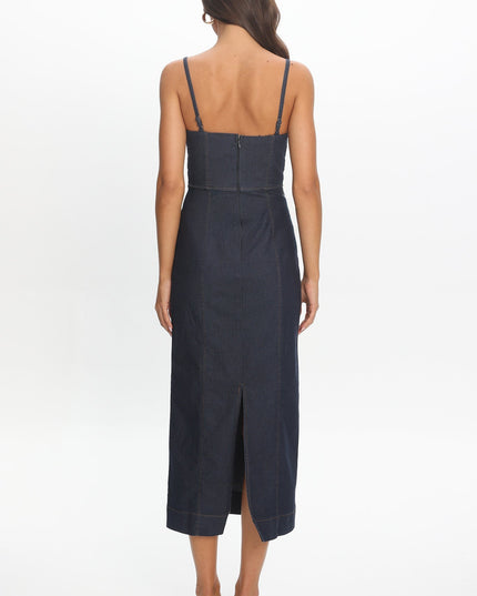 Indigo Halter Maxi Dress