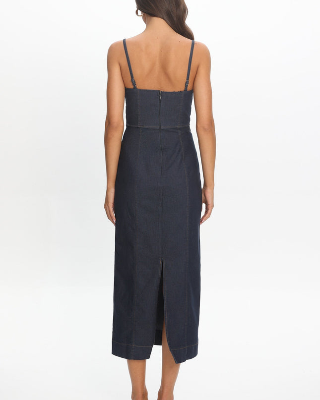 Indigo Halter Maxi Dress
