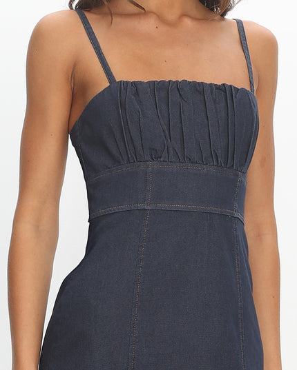 Indigo Halter Maxi Dress
