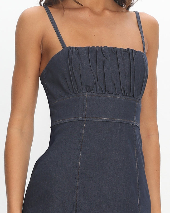 Indigo Halter Maxi Dress