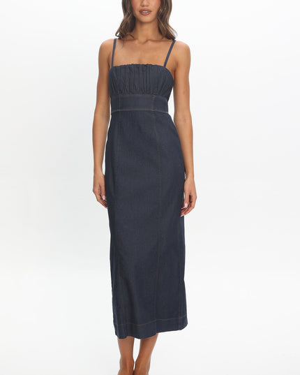 Indigo Halter Maxi Dress