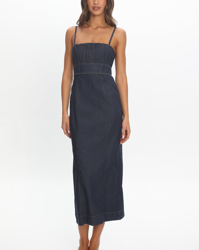 Indigo Halter Maxi Dress