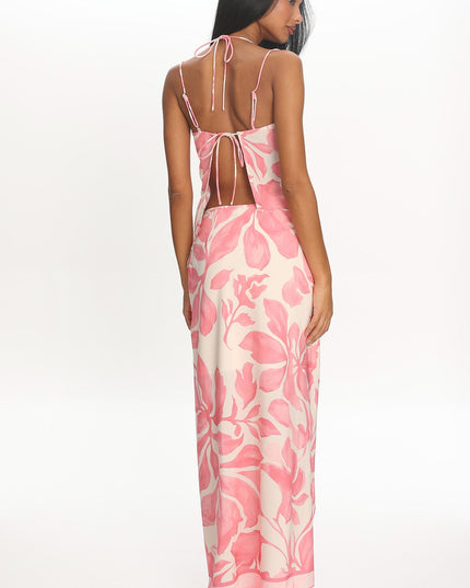 Pink Wrap Maxi Skirt