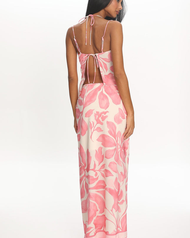 Pink Wrap Maxi Skirt