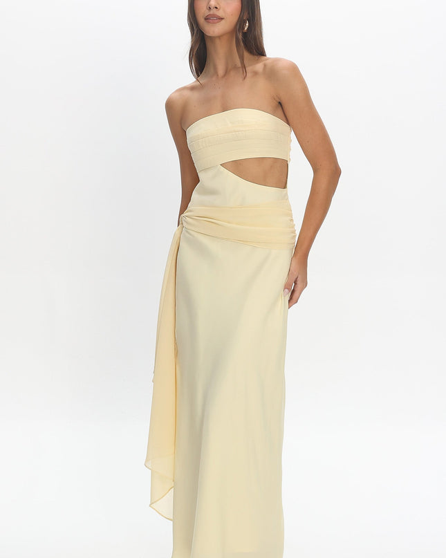 Butter Waist Sash Cut-Out Maxi Dress