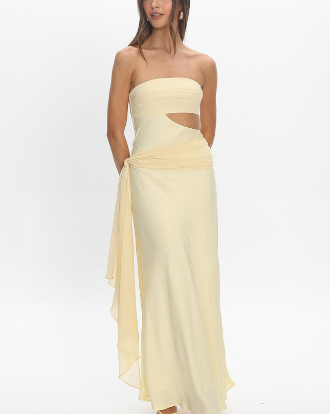 Butter Waist Sash Cut-Out Maxi Dress