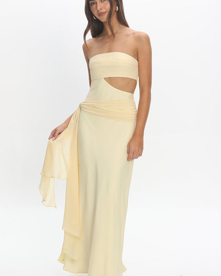 Butter Waist Sash Cut-Out Maxi Dress