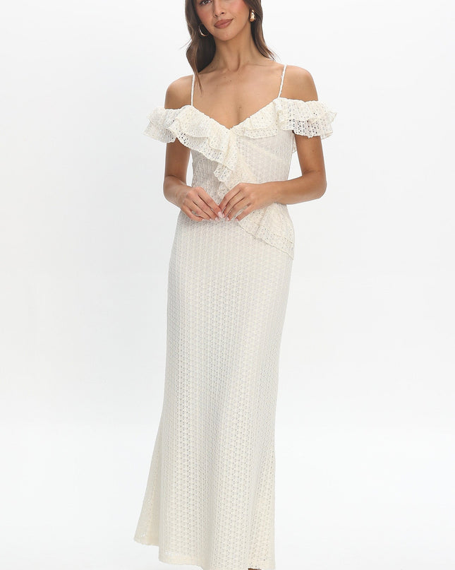 Ivory Crochet Maxi Dress