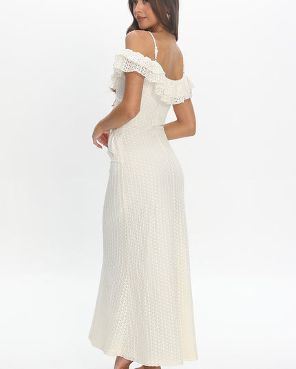 Ivory Crochet Maxi Dress