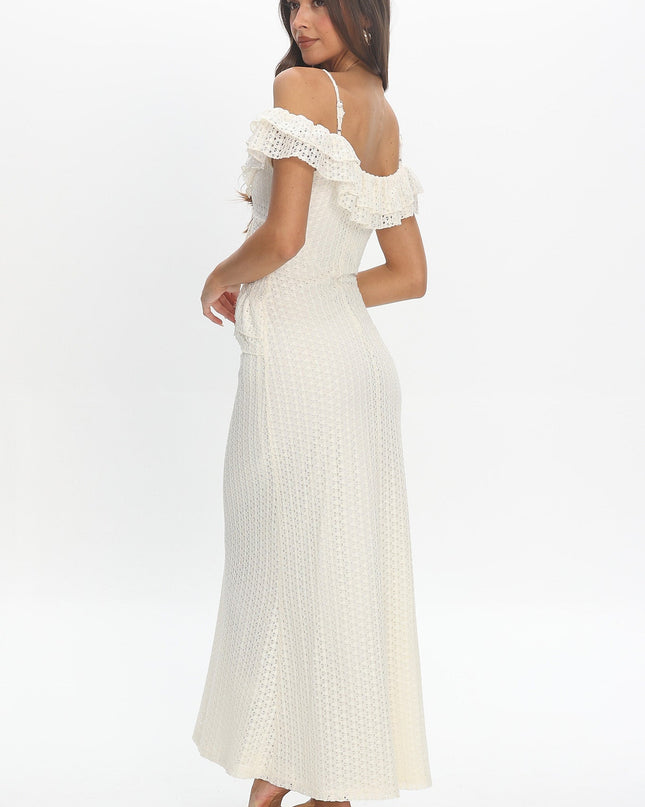 Ivory Crochet Maxi Dress