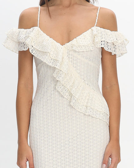 Ivory Crochet Maxi Dress