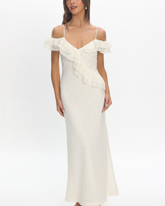 Ivory Crochet Maxi Dress