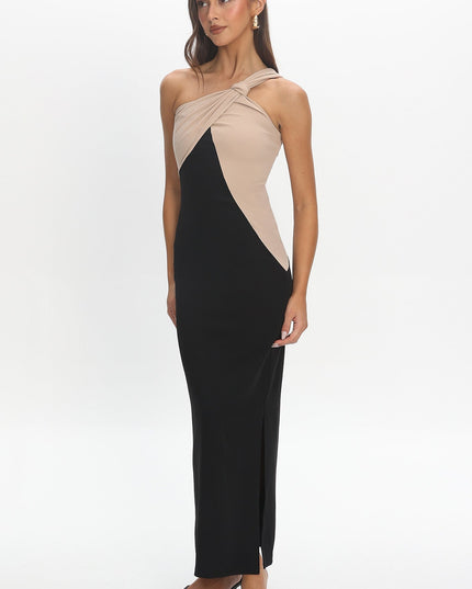 Black Contrast Maxi Dress