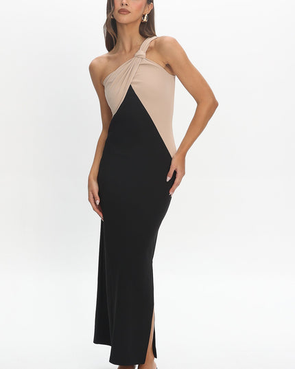 Black Contrast Maxi Dress