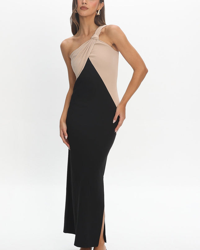 Black Contrast Maxi Dress