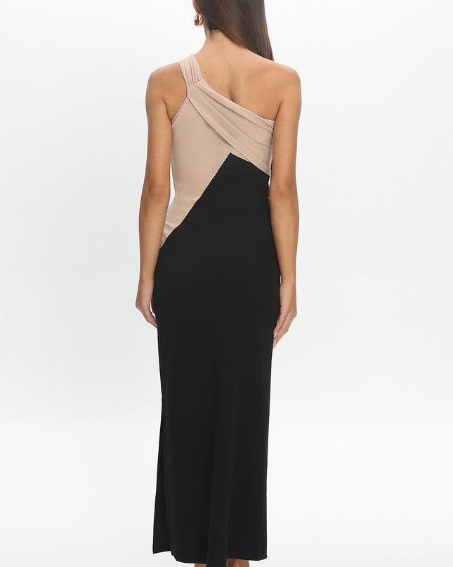 Black Contrast Maxi Dress