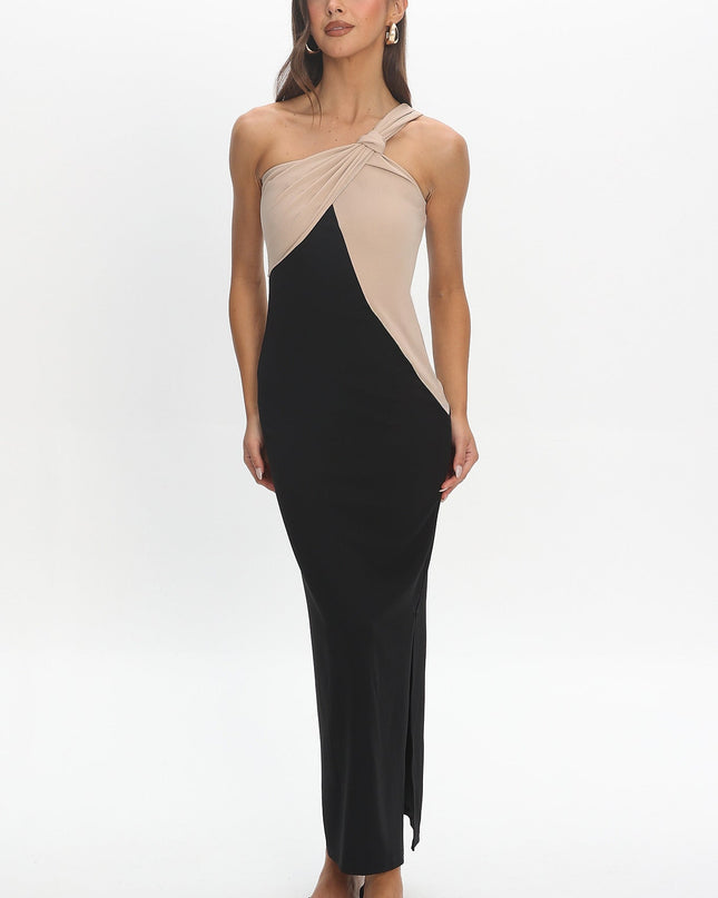 Black Contrast Maxi Dress