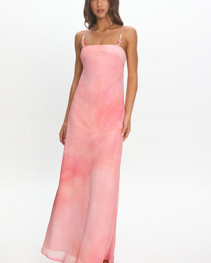 Pink Bias Cut Maxi Dress