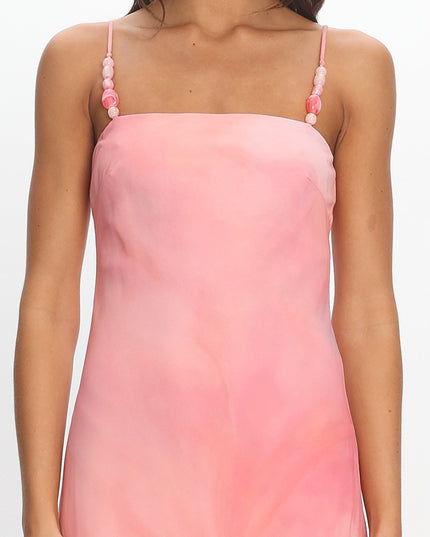 Pink Bias Cut Maxi Dress