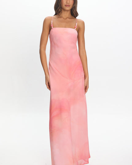 Pink Bias Cut Maxi Dress