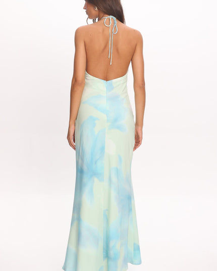 Mint Bead Halter Maxi Dress