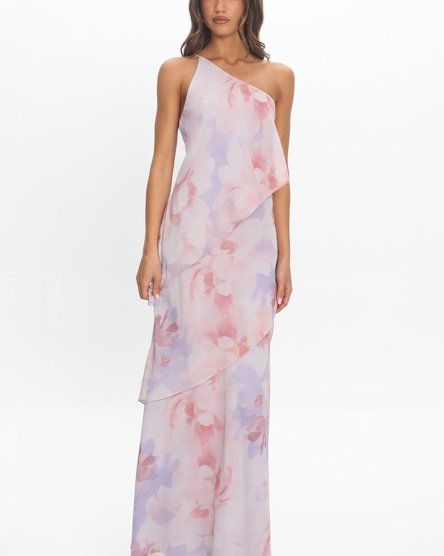 Lilac One Shoulder Maxi Dress