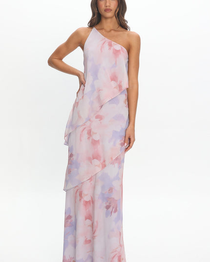 Lilac One Shoulder Maxi Dress