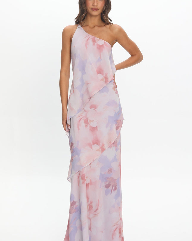 Lilac One Shoulder Maxi Dress