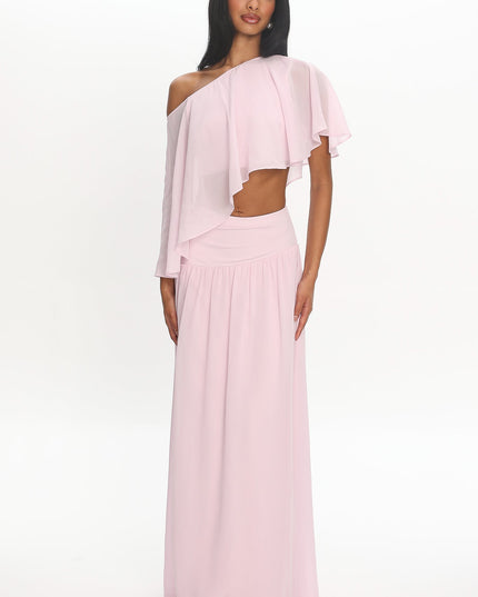 Blush High Waisted Maxi Skirt