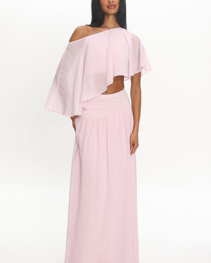 Blush High Waisted Maxi Skirt