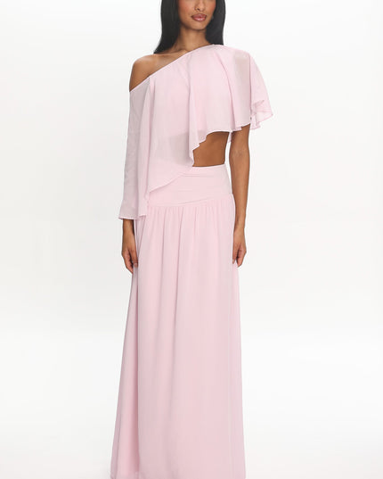 Blush Cutout Flutter Crop Top