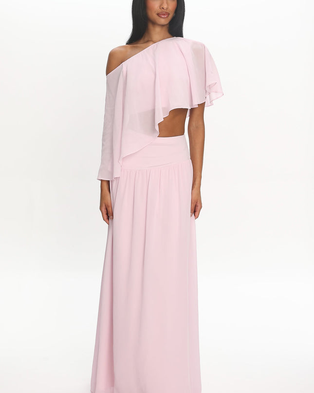 Blush Cutout Flutter Crop Top