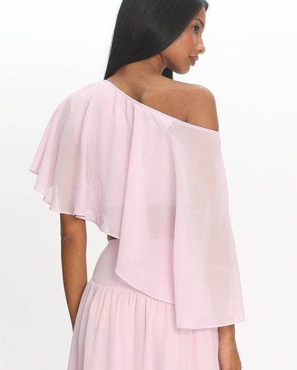 Blush Cutout Flutter Crop Top