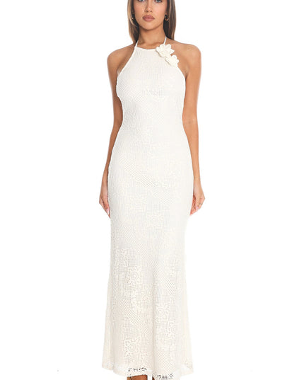 Ivory Crochet Maxi Dress